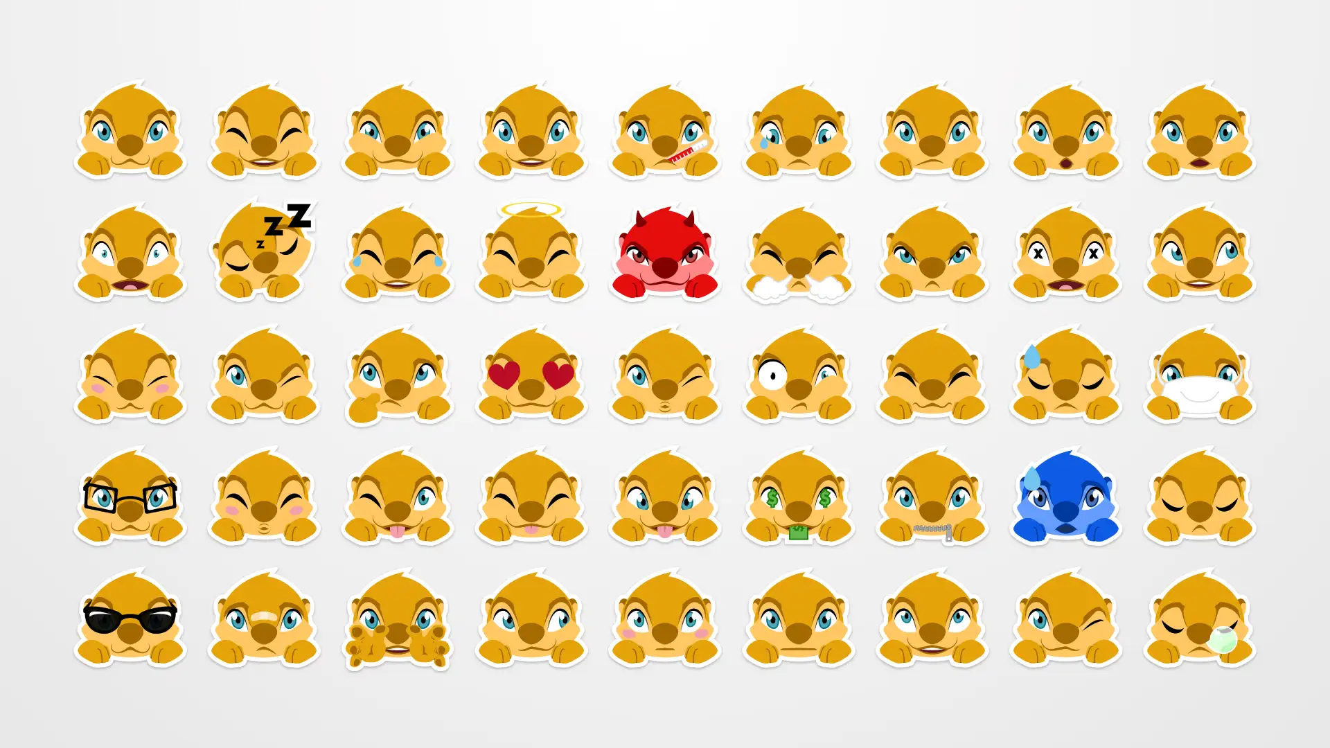 Ottrly emoji set designed by Dusty Drake