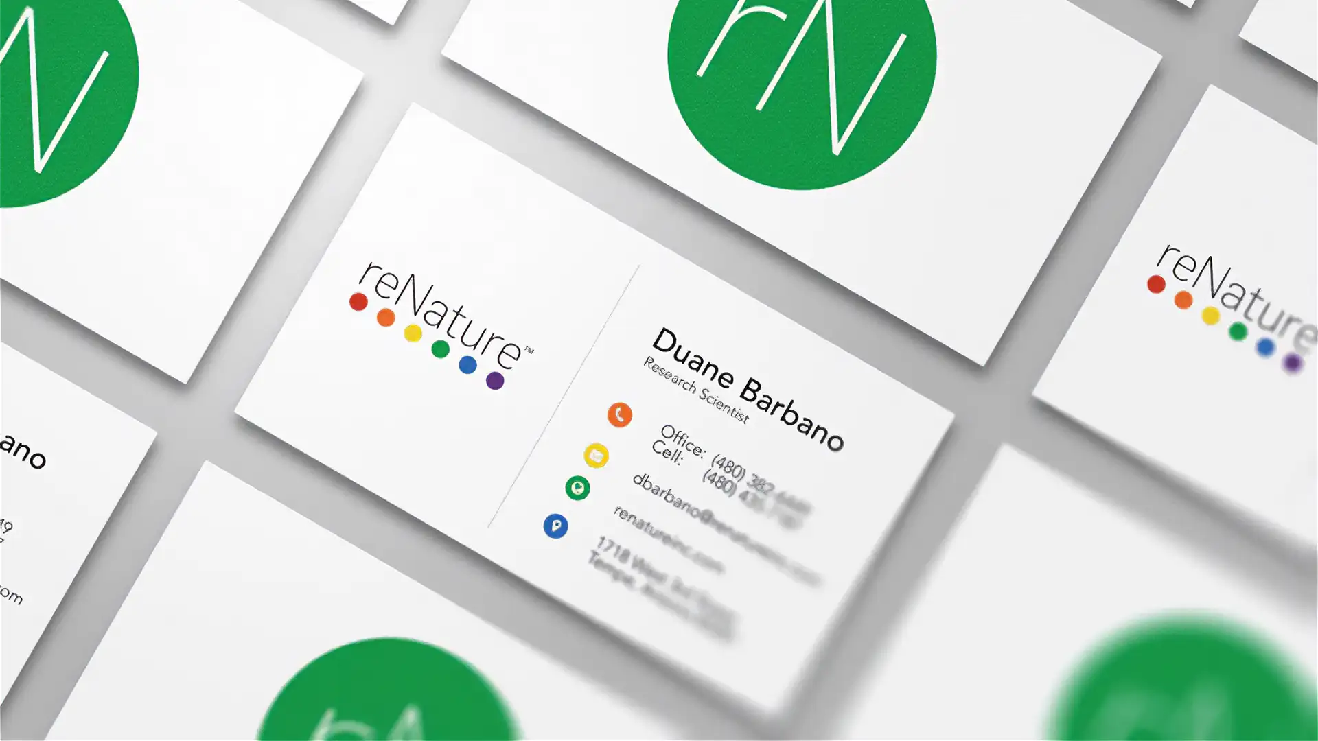 reNature business card design by Dusty Drake
